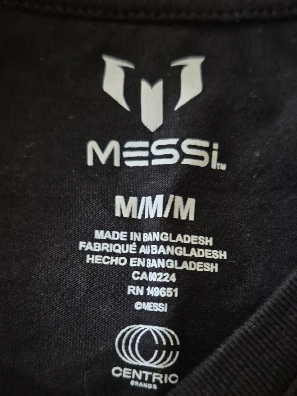 MESSI Men's Size Medium Black Logo Tee with Pink Accent - Picture 2 of 7